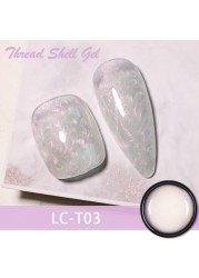 LILYCUTE Thread Shell Nail Gel Polish 7ml Pearl Shell Semi Permanent UV Gel Base Top Coat Popular in Autumn and Winter