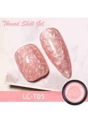 LILYCUTE Thread Shell Nail Gel Polish 7ml Pearl Shell Semi Permanent UV Gel Base Top Coat Popular in Autumn and Winter