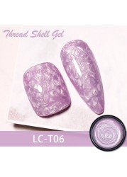 LILYCUTE Thread Shell Nail Gel Polish 7ml Pearl Shell Semi Permanent UV Gel Base Top Coat Popular in Autumn and Winter