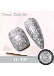 LILYCUTE Thread Shell Nail Gel Polish 7ml Pearl Shell Semi Permanent UV Gel Base Top Coat Popular in Autumn and Winter