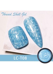 LILYCUTE Thread Shell Nail Gel Polish 7ml Pearl Shell Semi Permanent UV Gel Base Top Coat Popular in Autumn and Winter