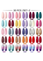 Mtssii 16/60pcs Nail Gel Polish Set Semi Permanent Pure Color and Glitter Gel Set Soak Off UV Gel for Nail Art Beauty DIY Design