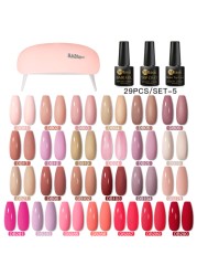 Mtssii 16/60pcs Nail Gel Polish Set Semi Permanent Pure Color and Glitter Gel Set Soak Off UV Gel for Nail Art Beauty DIY Design