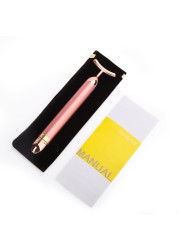 24k Gold Face Lift Bar Roller Vibration Slimming Facial Massager Stick Facial Beauty Skin Care T Shape Vibrating Tool