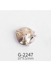 Nail Art Accessories Net Red Nail Art Real Gold Zircon Love Lion Anchor Micro Inlaid Nail Diamond Decoration G-2239