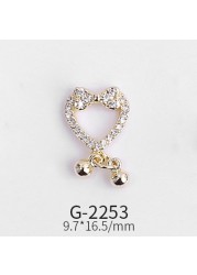 Nail Art Accessories Net Red Nail Art Real Gold Zircon Love Lion Anchor Micro Inlaid Nail Diamond Decoration G-2239