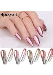 4pcs/set Nail Glitter Powder Silver Iridescent Efffect Sequins Nail Art Foils Nail Art Chrome Pigment Decoration