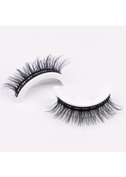 1 Pair - Reusable Self Adhesive False Eyelashes Glue Free Fake Eye Lashes Easy to Wear Fluffy Eyelash Extension Makeup Tool