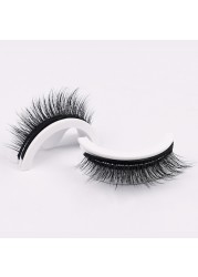 1 Pair - Reusable Self Adhesive False Eyelashes Glue Free Fake Eye Lashes Easy to Wear Fluffy Eyelash Extension Makeup Tool