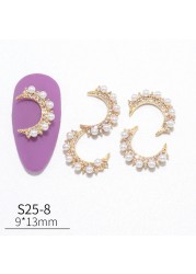 Nail Art Jewelry Diamond Jewelry New Beating Heart Bowknot Lace Pearl Chain Super Flash Zircon Nail Accessories