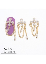 Nail Art Jewelry Diamond Jewelry New Beating Heart Bowknot Lace Pearl Chain Super Flash Zircon Nail Accessories