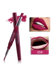 1pc Sexy 20 Color Double End Lip Makeup Lipstick Pen Waterproof Long Lasting Tint Lip Stick Beauty Matte Liner Pen Lipstick