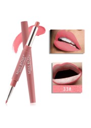 1pc Sexy 20 Color Double End Lip Makeup Lipstick Pen Waterproof Long Lasting Tint Lip Stick Beauty Matte Liner Pen Lipstick