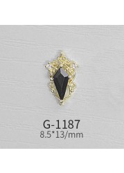 Japanese Nail Art Zircon Jewelry Net Red High-end Luxury Black Real Gold Zircon Simple and Versatile Nail Decoration