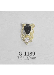 Japanese Nail Art Zircon Jewelry Net Red High-end Luxury Black Real Gold Zircon Simple and Versatile Nail Decoration