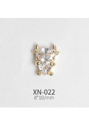 Japanese New Year Zircon Manicure Niu Niu Collection Bullishly Bullish Various Postures Niu Real Gold and Color