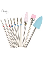 10pcs Ceramic Diamond Grinding Cutter For Manicure Set Nail Bits Grinder Cutters To Remove Gel Varnish Nail Art Accessories