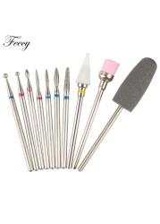 10pcs Ceramic Diamond Grinding Cutter For Manicure Set Nail Bits Grinder Cutters To Remove Gel Varnish Nail Art Accessories