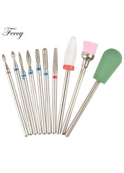 10pcs Ceramic Diamond Grinding Cutter For Manicure Set Nail Bits Grinder Cutters To Remove Gel Varnish Nail Art Accessories