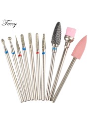 10pcs Ceramic Diamond Grinding Cutter For Manicure Set Nail Bits Grinder Cutters To Remove Gel Varnish Nail Art Accessories