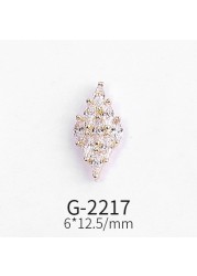 Nail Art Accessories Real Gold Micro Inlaid Zircon Nail Diamond Pentagram Cat's Eye Crane Nail Art Decoration G-2215