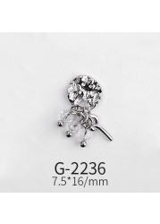 Nail Art Accessories Real Gold Micro Inlaid Zircon Nail Diamond Pentagram Cat's Eye Crane Nail Art Decoration G-2215