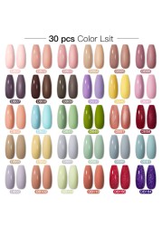 Mtssii 25/60pcs Color Gel Nail Polish Set Glitter Sequins Gel Soak Off UV Gel Semi Permanent Base and Top Coat Nail Art Gel Kits