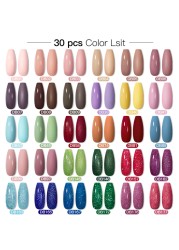 Mtssii 25/60pcs Color Gel Nail Polish Set Glitter Sequins Gel Soak Off UV Gel Semi Permanent Base and Top Coat Nail Art Gel Kits