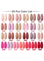 Mtssii 25/60pcs Color Gel Nail Polish Set Glitter Sequins Gel Soak Off UV Gel Semi Permanent Base and Top Coat Nail Art Gel Kits