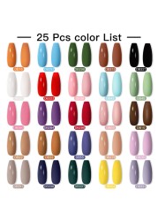 Mtssii 25/60pcs Color Gel Nail Polish Set Glitter Sequins Gel Soak Off UV Gel Semi Permanent Base and Top Coat Nail Art Gel Kits