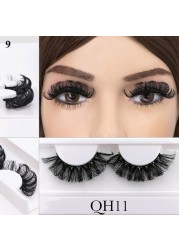 1pairs 8-20mm False Eyelashes Russia Curl Lashes DD Volume Handmade Thick Mink Eyelashes Full Strip Lashes Cruelty Free Cilios