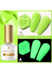 Born Pretty Pink Color Luminous Gel Nail Polish Glow In The Dark Neon Fluorescent Soak Off UV LED Top Coat Semi Permanent Varnish