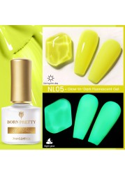 Born Pretty Pink Color Luminous Gel Nail Polish Glow In The Dark Neon Fluorescent Soak Off UV LED Top Coat Semi Permanent Varnish