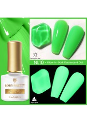 Born Pretty Pink Color Luminous Gel Nail Polish Glow In The Dark Neon Fluorescent Soak Off UV LED Top Coat Semi Permanent Varnish