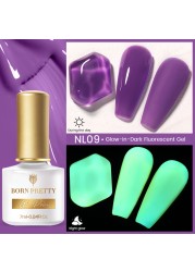 Born Pretty Pink Color Luminous Gel Nail Polish Glow In The Dark Neon Fluorescent Soak Off UV LED Top Coat Semi Permanent Varnish