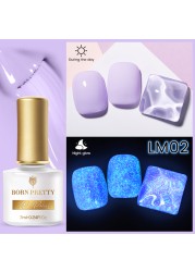 Born Pretty Pink Color Luminous Gel Nail Polish Glow In The Dark Neon Fluorescent Soak Off UV LED Top Coat Semi Permanent Varnish