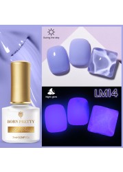 Born Pretty Pink Color Luminous Gel Nail Polish Glow In The Dark Neon Fluorescent Soak Off UV LED Top Coat Semi Permanent Varnish