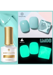 Born Pretty Pink Color Luminous Gel Nail Polish Glow In The Dark Neon Fluorescent Soak Off UV LED Top Coat Semi Permanent Varnish