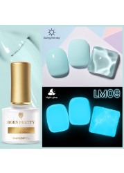 Born Pretty Pink Color Luminous Gel Nail Polish Glow In The Dark Neon Fluorescent Soak Off UV LED Top Coat Semi Permanent Varnish