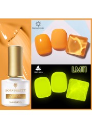 Born Pretty Pink Color Luminous Gel Nail Polish Glow In The Dark Neon Fluorescent Soak Off UV LED Top Coat Semi Permanent Varnish