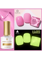 Born Pretty Pink Color Luminous Gel Nail Polish Glow In The Dark Neon Fluorescent Soak Off UV LED Top Coat Semi Permanent Varnish