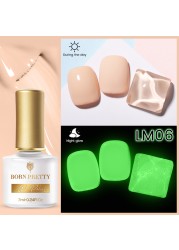 Born Pretty Pink Color Luminous Gel Nail Polish Glow In The Dark Neon Fluorescent Soak Off UV LED Top Coat Semi Permanent Varnish