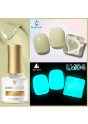 Born Pretty Pink Color Luminous Gel Nail Polish Glow In The Dark Neon Fluorescent Soak Off UV LED Top Coat Semi Permanent Varnish