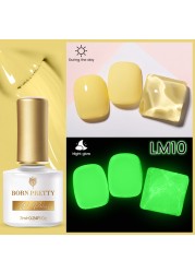 Born Pretty Pink Color Luminous Gel Nail Polish Glow In The Dark Neon Fluorescent Soak Off UV LED Top Coat Semi Permanent Varnish