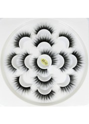 7 Pairs 3D Mink Lashes Female Stylish Natural Long False Eyelashes Handmade Natural Thick Big Volume False Eyelashes