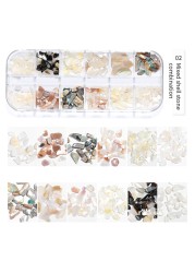 1 Box Irregular Nails Part Abalone Shell Slice DIY Natural Texture Sea Shell Part Mica Stone 3D Ornament Manicure Decoration New