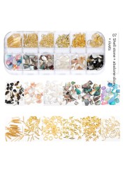 1 Box Irregular Nails Part Abalone Shell Slice DIY Natural Texture Sea Shell Part Mica Stone 3D Ornament Manicure Decoration New