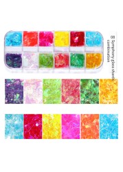 1 Box Irregular Nails Part Abalone Shell Slice DIY Natural Texture Sea Shell Part Mica Stone 3D Ornament Manicure Decoration New