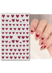 3pcs 3D Nail Stickers Nail Design Black Heart Self-adhesive Slider Letter Nail Art Decorations Stars Decals Manicure Accessories