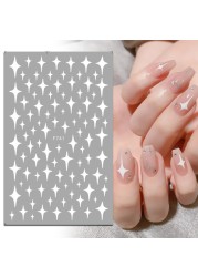 3pcs 3D Nail Stickers Nail Design Black Heart Self-adhesive Slider Letter Nail Art Decorations Stars Decals Manicure Accessories